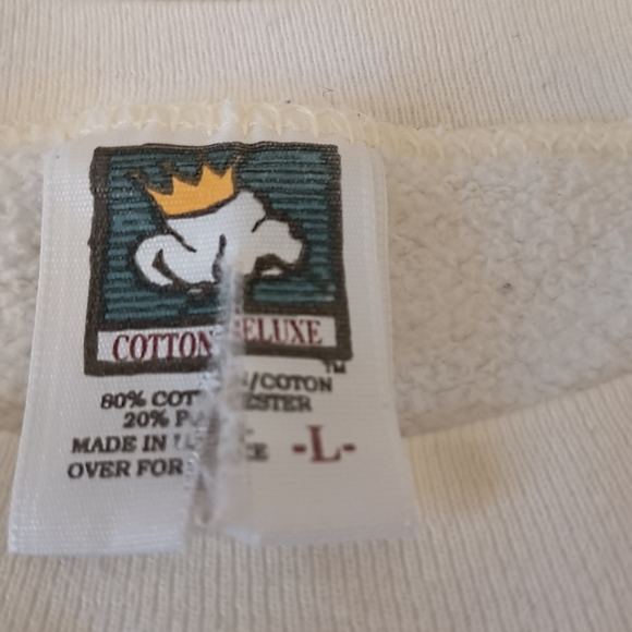 Vintage Womens Cotton Deluxe Logo Dolphins Sweatshirt Pullover, Size L, White - Picture 5 of 9